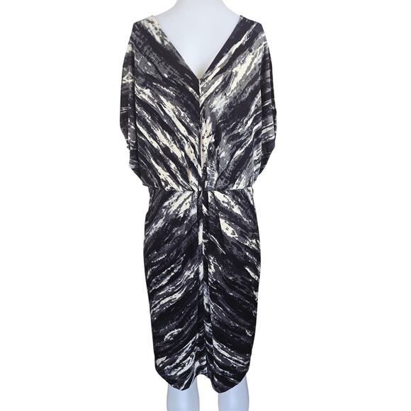 Suzi Chin for Maggy Boutique Black Gray Cream Lined Sleeveless Dress 16 - Picture 2 of 4